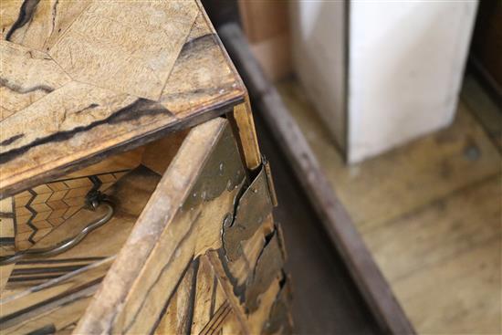 A Japanese parquetry chest/cabinet W.54cm